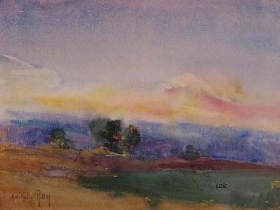 Rey 1863 1944 coucher de soleil 26x36